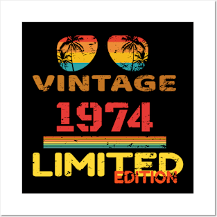 Retro Vintage 1974 limited Edition Posters and Art